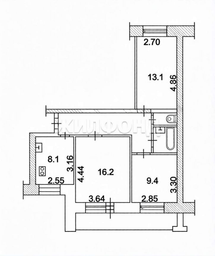 3-комн квартира Иртышская улица, д.21
