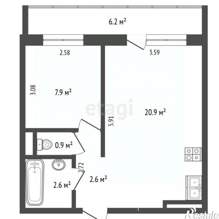 2-комн квартира улица Ивановского, 30,  д. 30