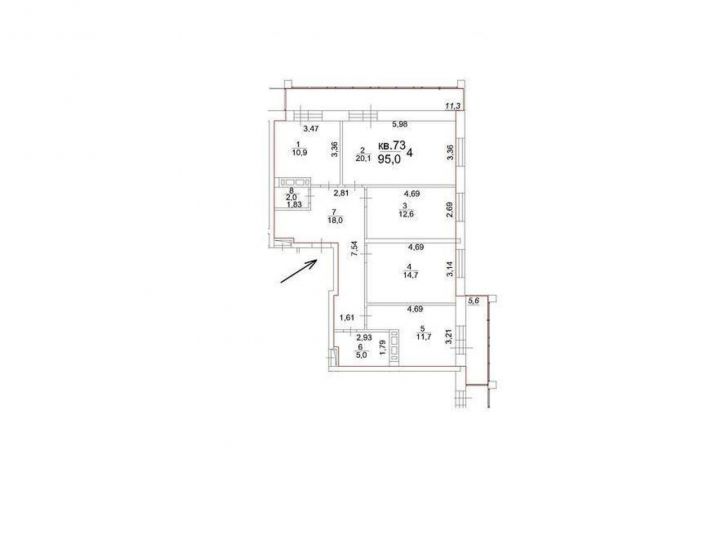 4-комн квартира Московский тракт, д.107в