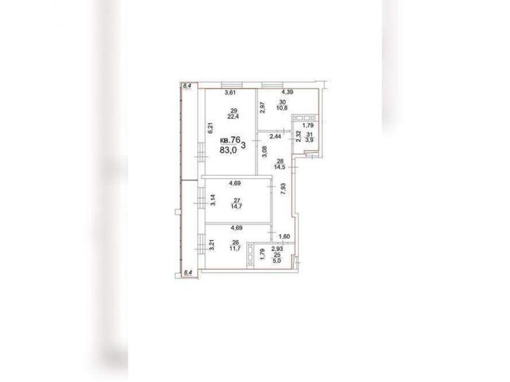 3-комн квартира Московский тракт, д.107в