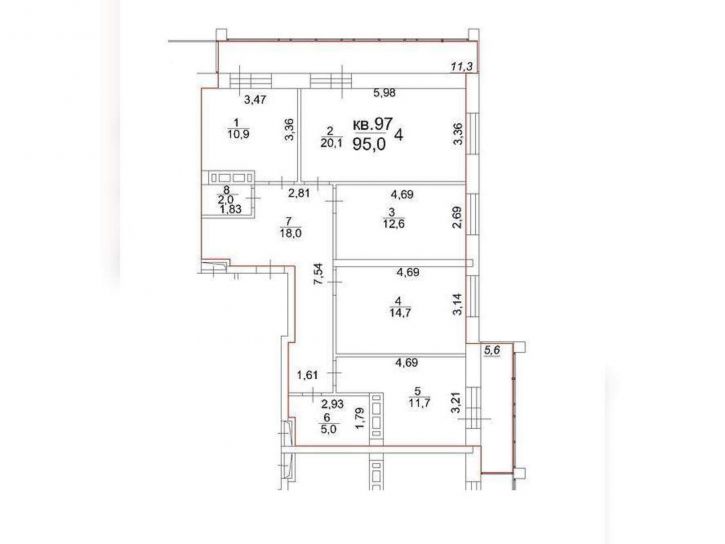 4-комн квартира Московский тракт, д.107в