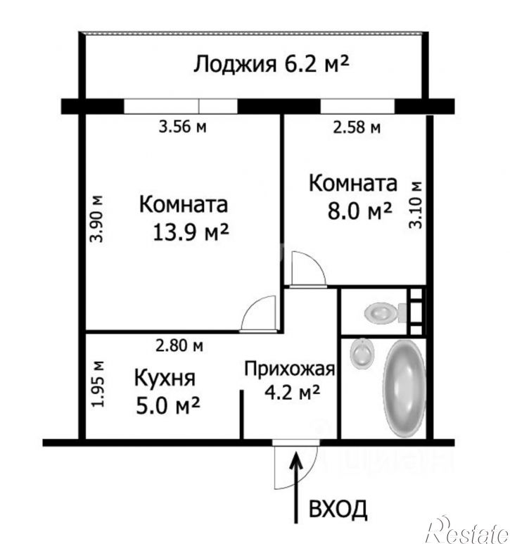 2-комн квартира улица Ивановского, 26,  д. 26