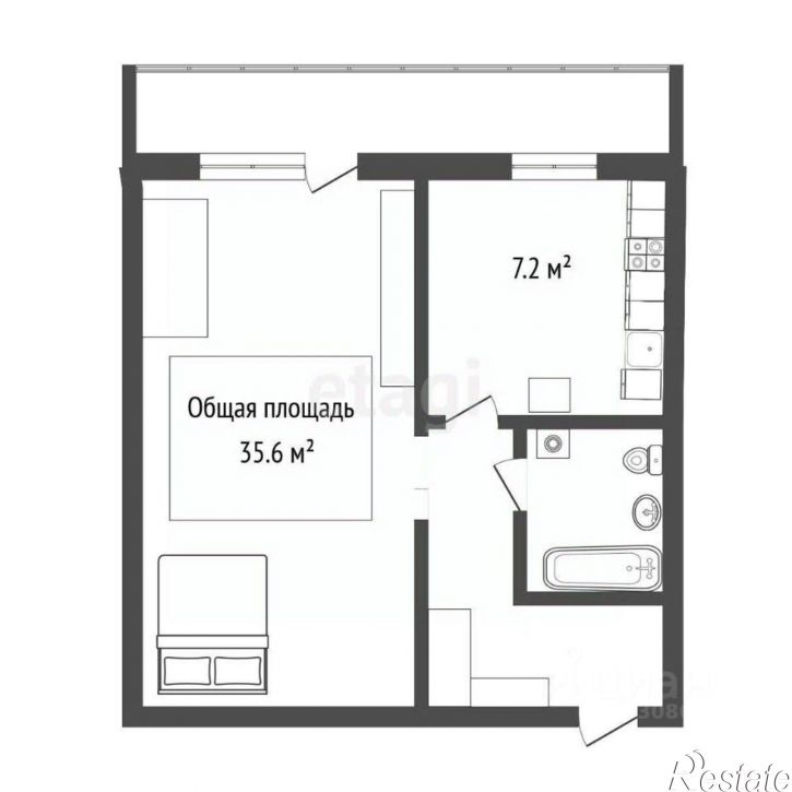 1-комн квартира улица Елизаровых, 48/9,  д. 48/9