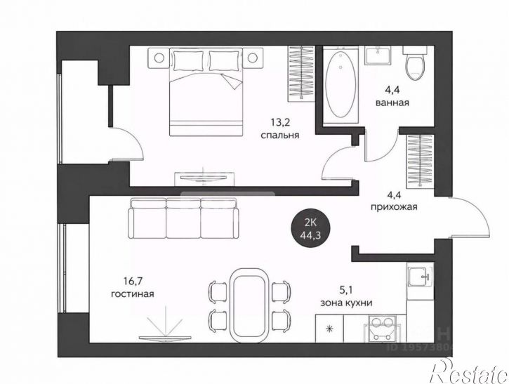 2-комн квартира Белозёрская улица, 9с4,  д. 9с4