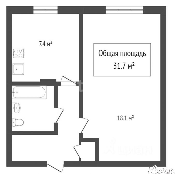 1-комн квартира улица Якимовича, 6,  д. 6