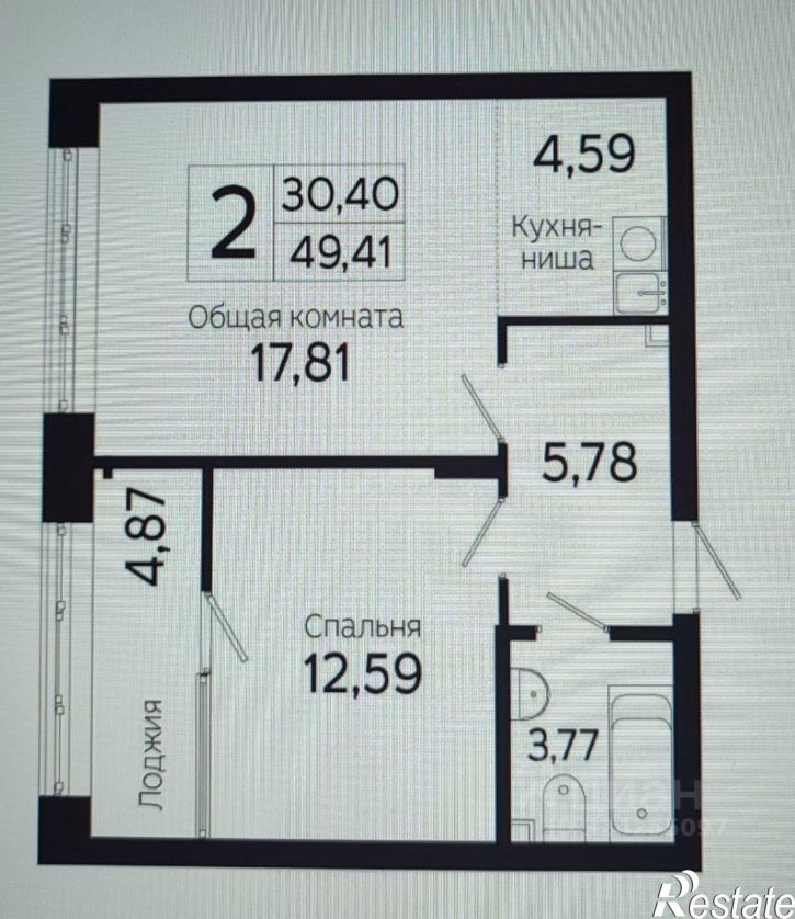 2-комн квартира Комсомольский проспект, 48,  д. 48