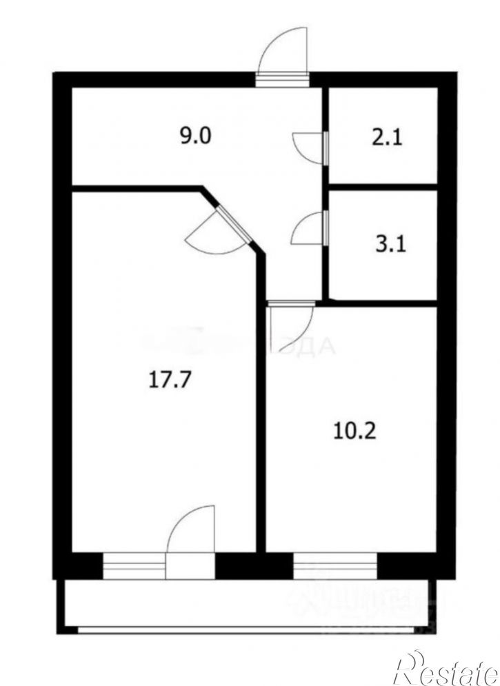 1-комн квартира Сибирская улица, 104/4,  д. 104/4