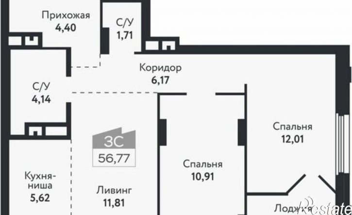 3-комн квартира в новом доме проспект Ленина, 206В,  д. 206В