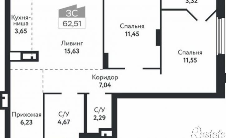 3-комн квартира в новом доме проспект Ленина, 206В,  д. 206В