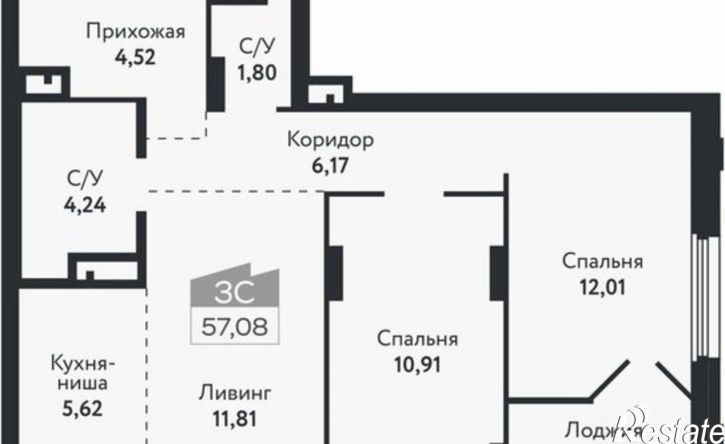 3-комн квартира в новом доме ул Бердская, 14/3,  д. 14/3