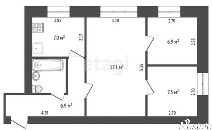 3-комн квартира улица Гоголя, 19,  д. 19
