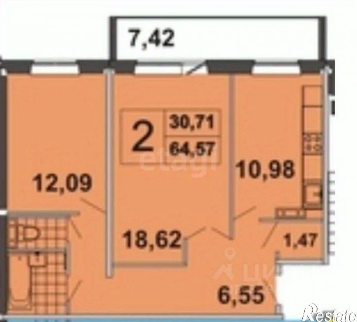 2-комн квартира улица Энтузиастов, 33,  д. 33