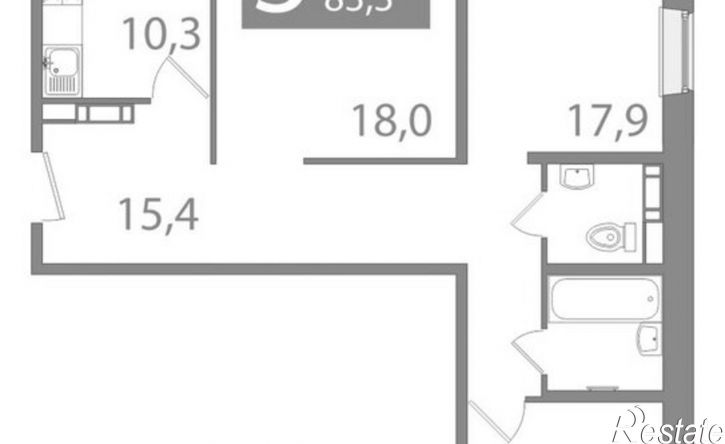 3-комн квартира улица Пришвина, 46