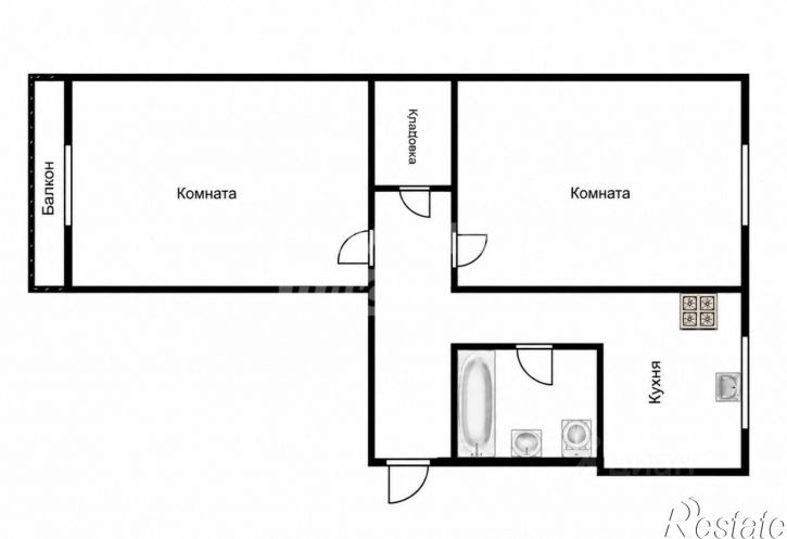 2-комн квартира Карский переулок, 21,  д. 21