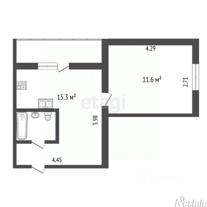 2-комн квартира Светлый пер, 40а,  д. 40а