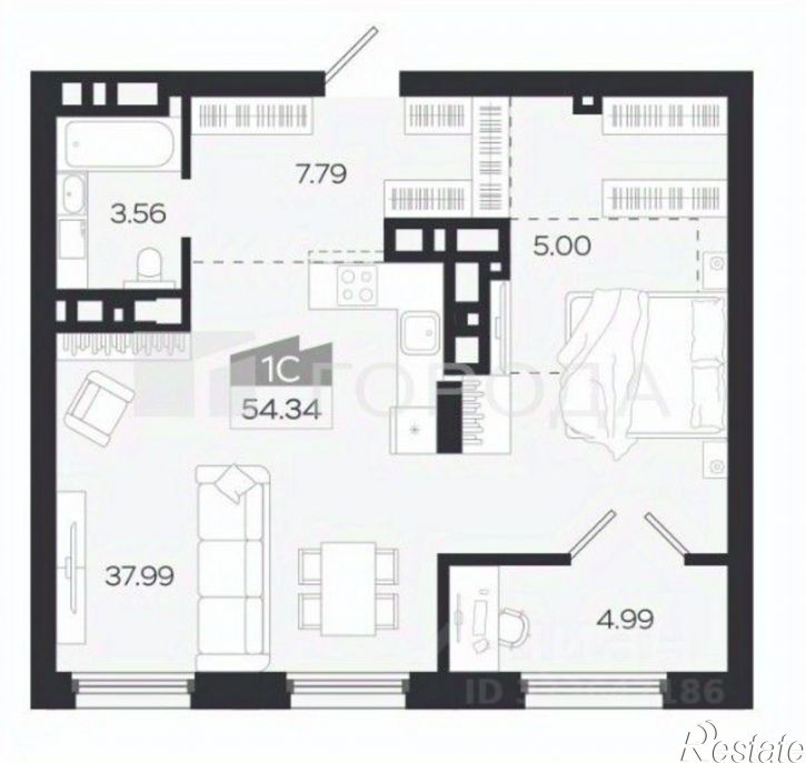 1-комн квартира в новом доме пр-кт Ленина, 206А 1,  д. 206А 1,  к. 1