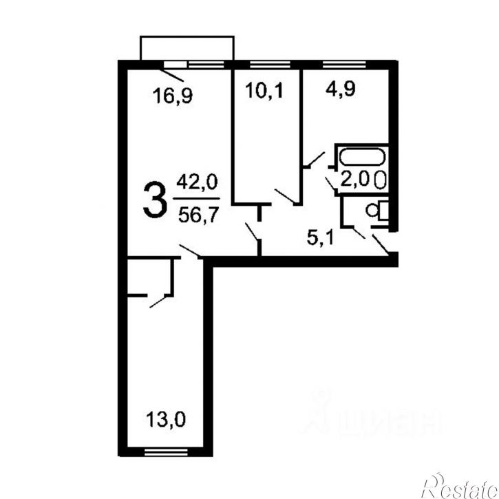 3-комн квартира ул Репина, 15,  д. 15
