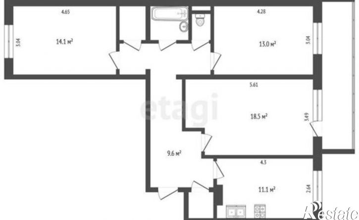 3-комн квартира ул Интернационалистов, 12/1 1,  д. 12/1 1,  к. 1