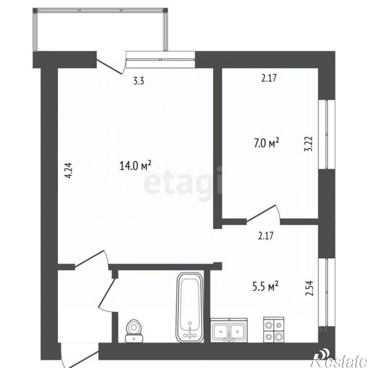 2-комн квартира Киевская улица, 66,  д. 66
