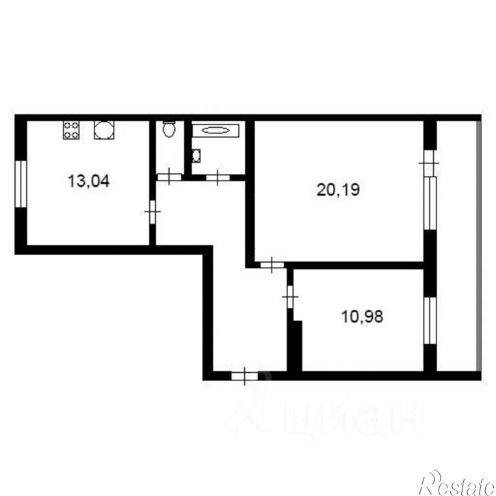 2-комн квартира ул Юрия Ковалева, 38,  д. 38