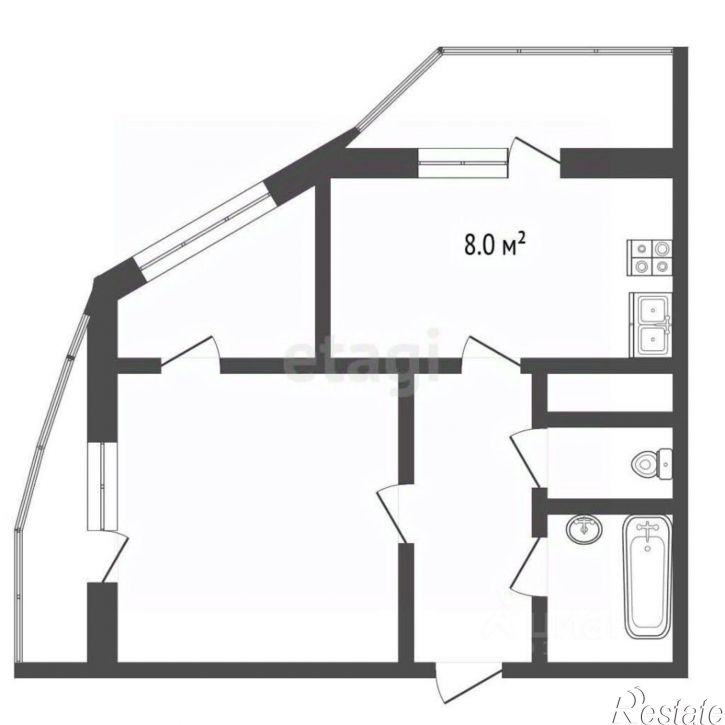 1-комн квартира переулок Богдана Хмельницкого, 12А,  д. 12А