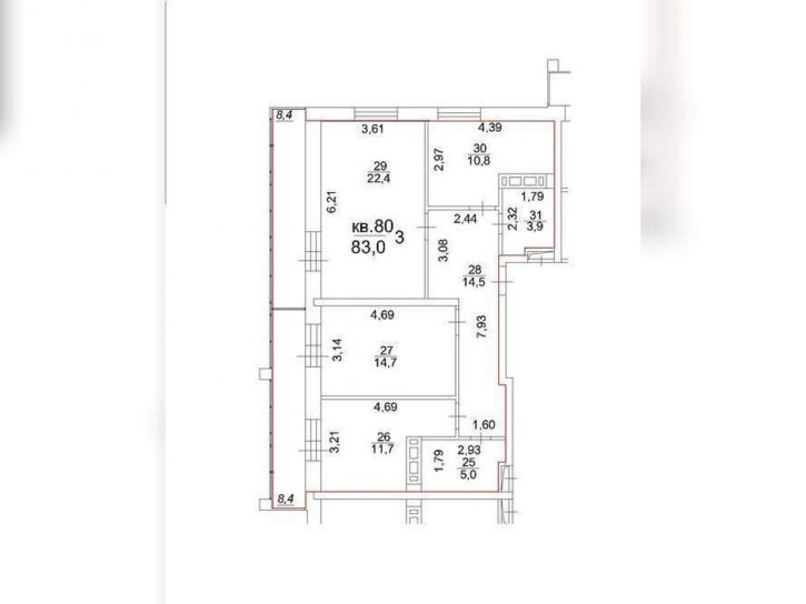 3-комн квартира Московский тракт, д.107в