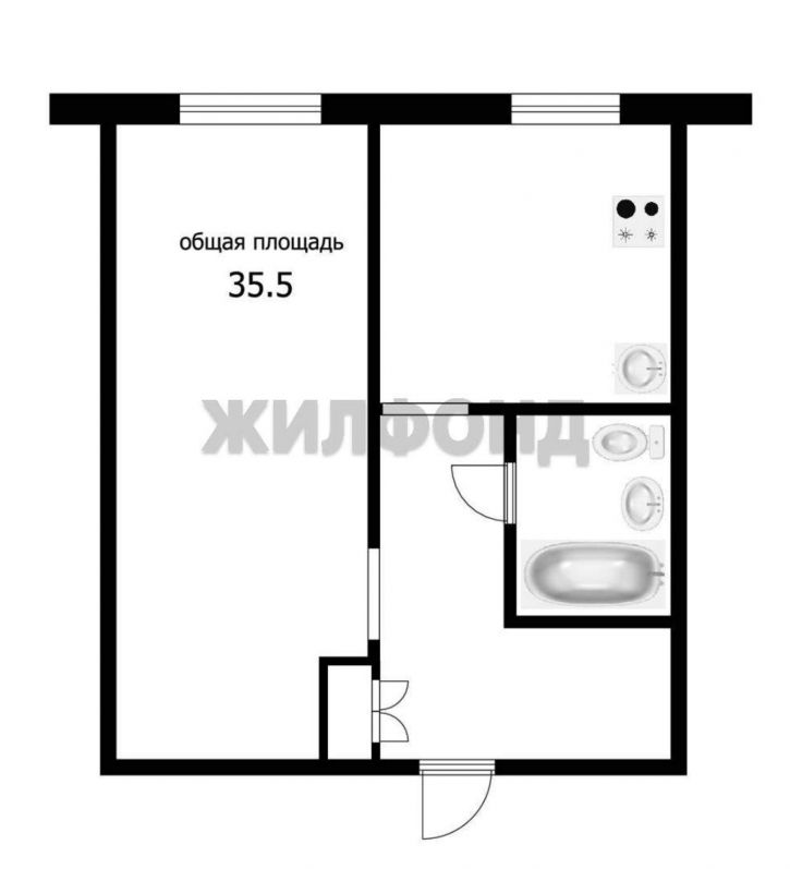1-комн квартира Мира проспект, д.19/1