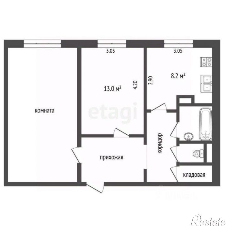 2-комн квартира пр-кт Мира, 35,  д. 35