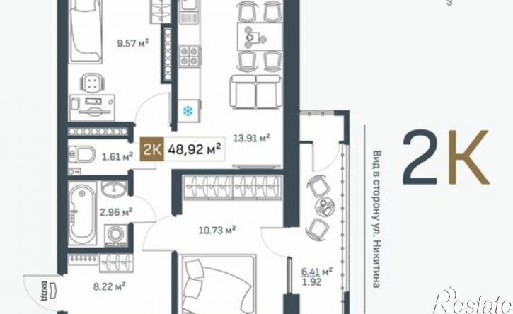 2-комн квартира в новом доме улица Гоголя, 12А с1,  д. 12А с1
