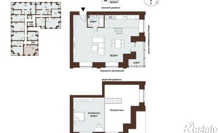 1-комн квартира Заозёрный переулок, 30,  д. 30