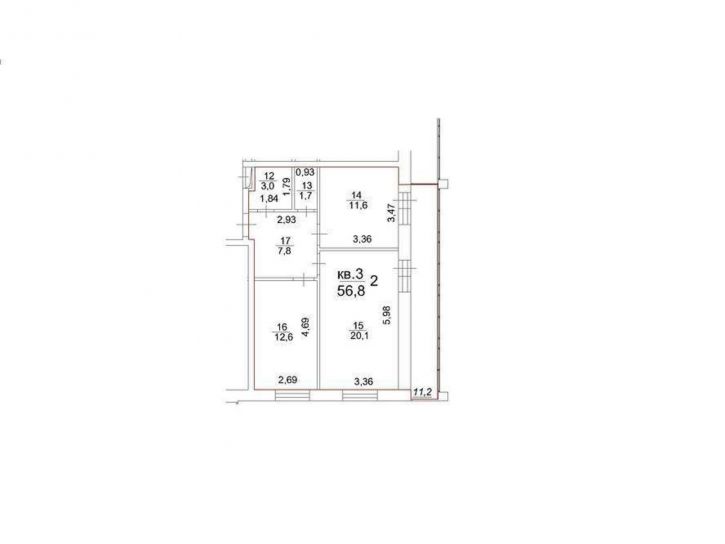 2-комн квартира Московский тракт, д.107в