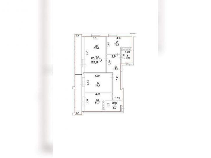 3-комн квартира Московский тракт, д.107в
