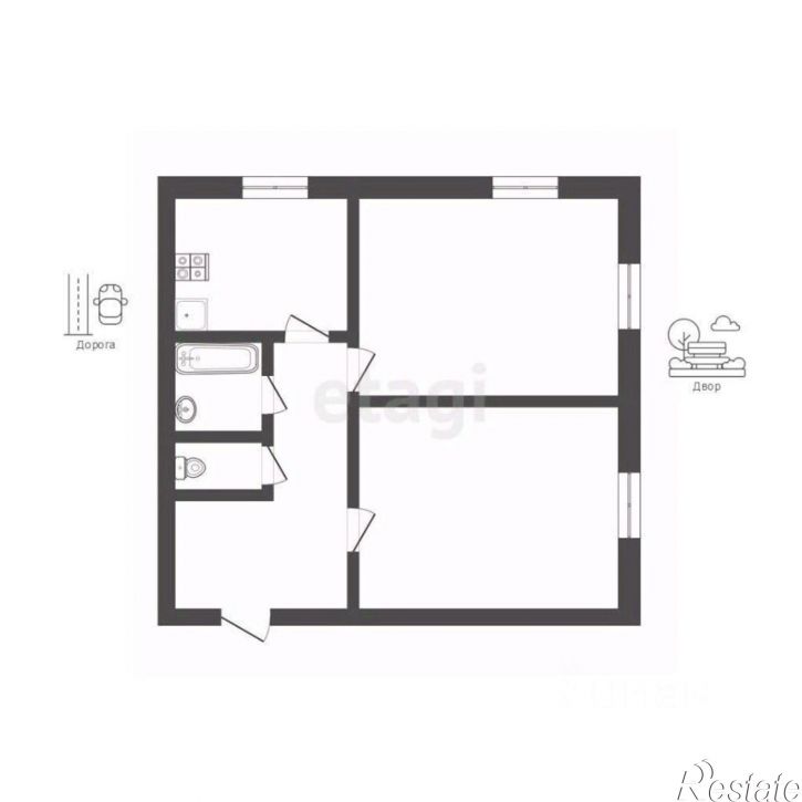2-комн квартира улица Войкова, 84А,  д. 84А