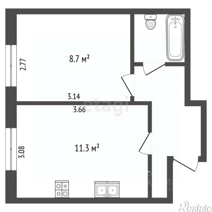 1-комн квартира Иркутский проезд, 13,  д. 13