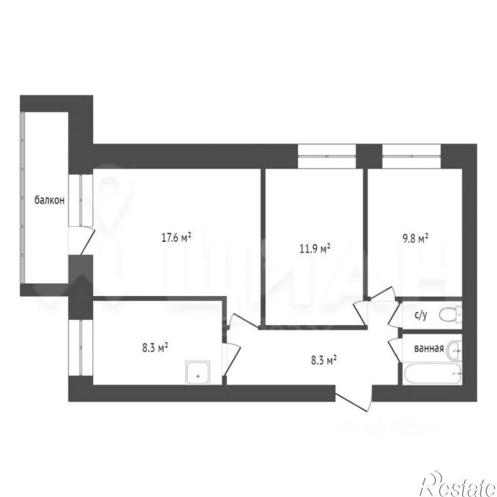 3-комн квартира ул Ивана Черных, 109/4,  д. 109/4