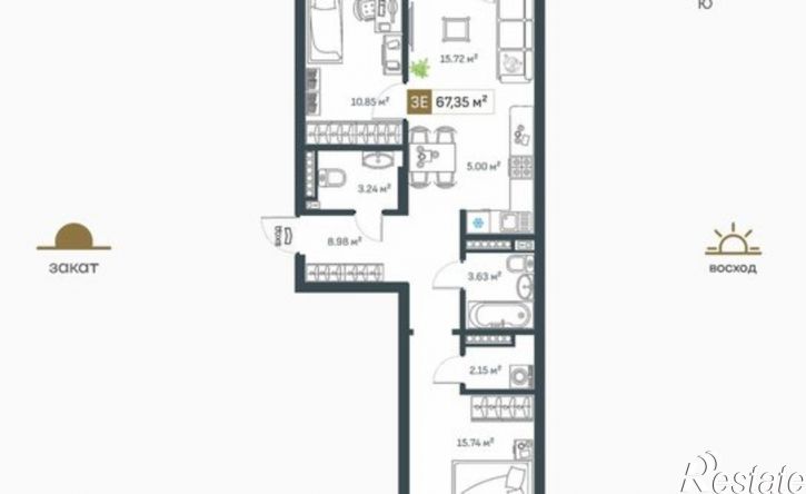 3-комн квартира в новом доме ул Лебедева, 5/8,  д. 5/8