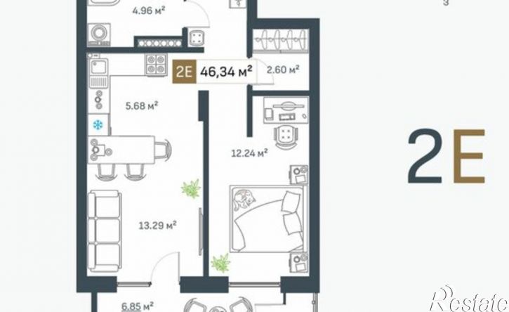 2-комн квартира в новом доме ул Лебедева, 5/8,  д. 5/8