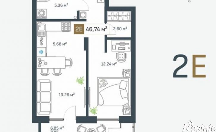 2-комн квартира в новом доме ул Лебедева, 5/8,  д. 5/8