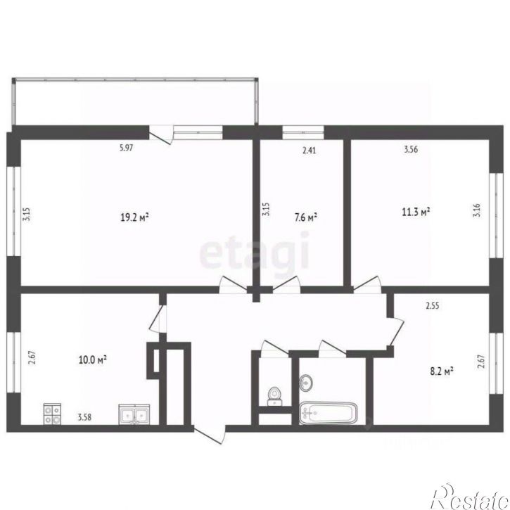 4-комн квартира ул Бирюкова, 12,  д. 12