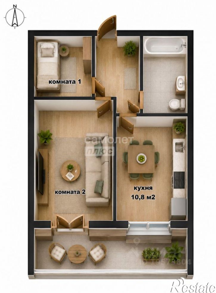 1-комн квартира ул Сибирская, 111б,  д. 111б