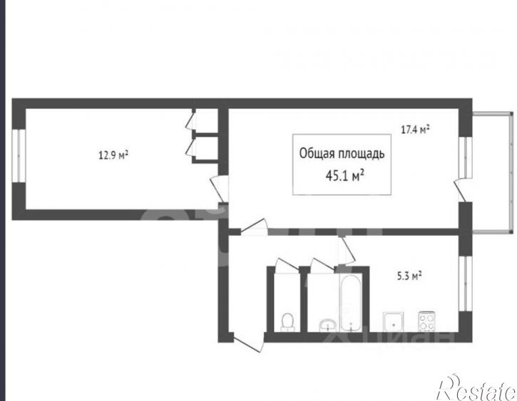 2-комн квартира ул Трамвайная, 1,  д. 1