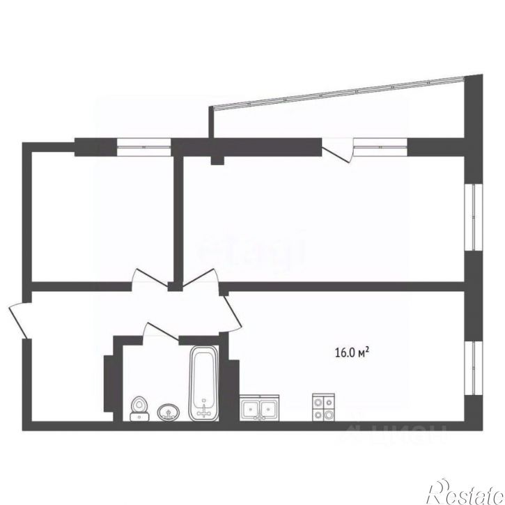 2-комн квартира ул Сибирская, 9а,  д. 9а
