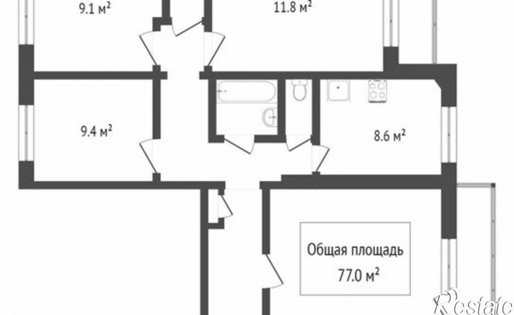 4-комн квартира ул Клюева, 20,  д. 20
