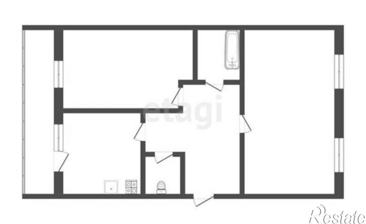 2-комн квартира ул Пролетарская, 49,  д. 49