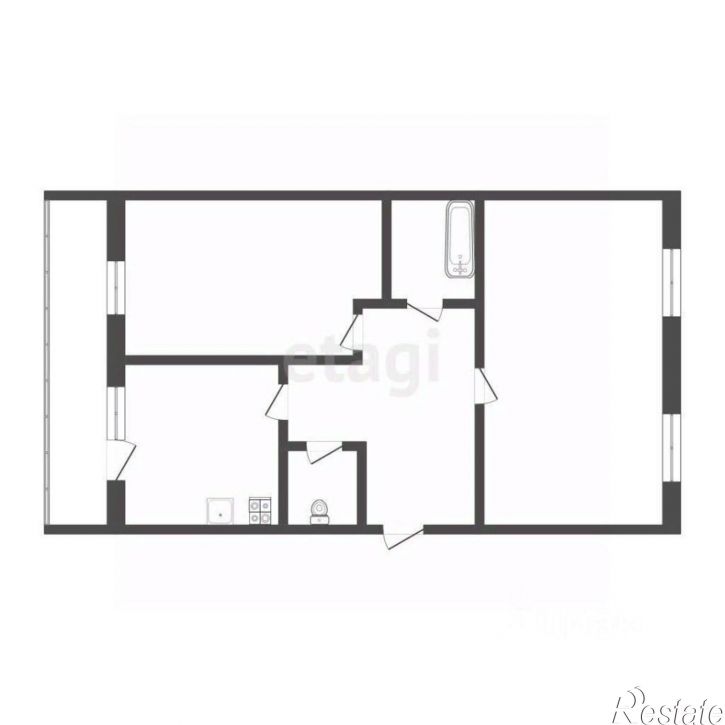 2-комн квартира ул Пролетарская, 49,  д. 49