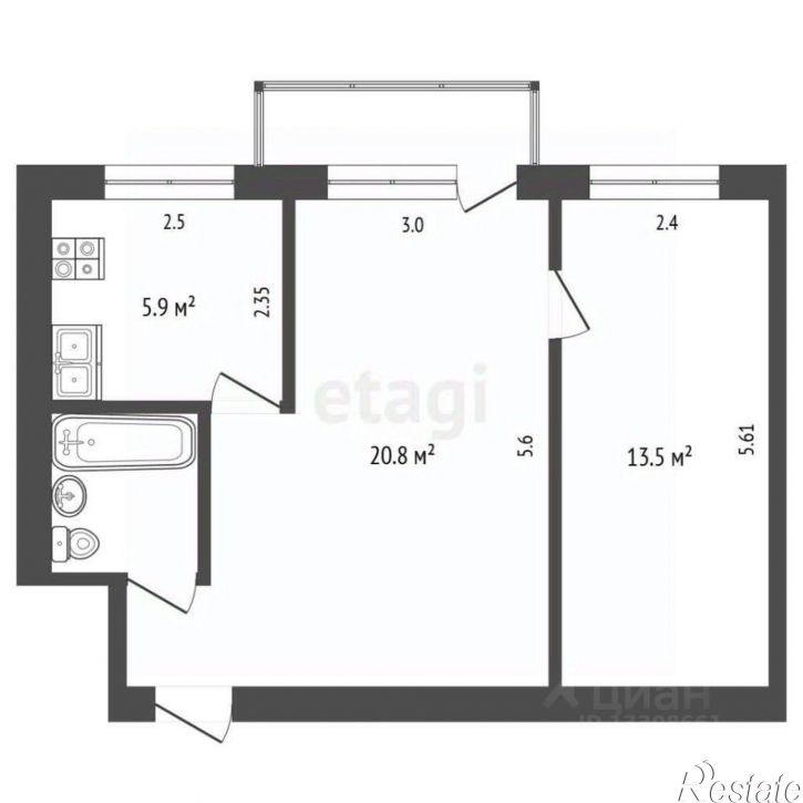 2-комн квартира пр-кт Кирова, 62 1,  д. 62 1,  к. 1