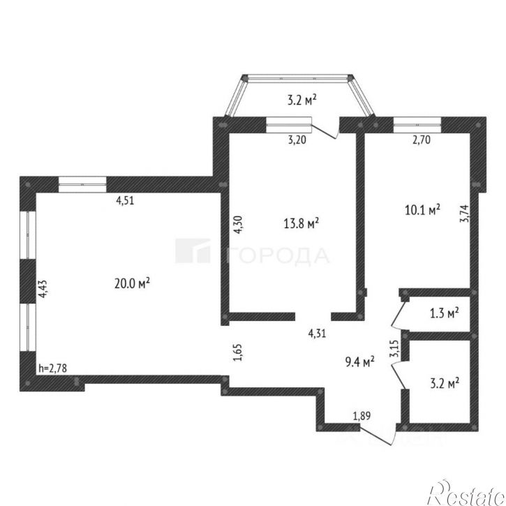 2-комн квартира пер Николая Островского, 22,  д. 22