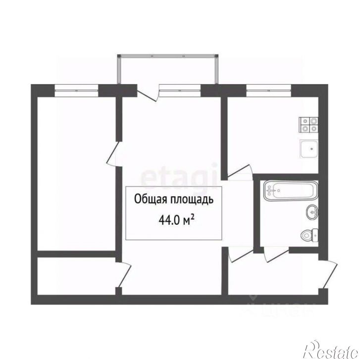 2-комн квартира ул Студенческая, 7,  д. 7