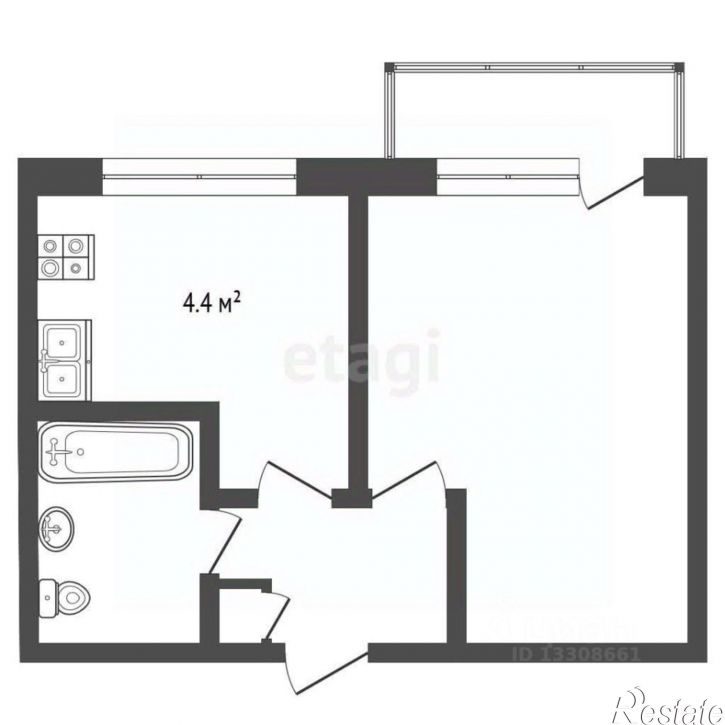 1-комн квартира ул Беринга, 3/1,  д. 3/1