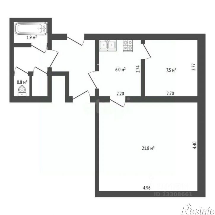 2-комн квартира Светлый пер, 40б,  д. 40б